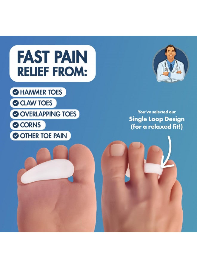 Dr. Frederick's Original Dr. Frederick's Original Hammer Toe Gels - 4pcs - Support Crest for Women & Men - Joint Realign - Cushion, Support & Temporary Splint - Crooked, Claw, Diabetic Brace - One Loop Design  - Image 2
