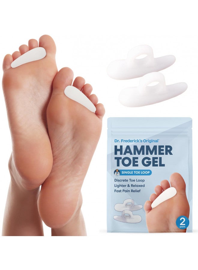 Dr. Frederick's Original Dr. Frederick's Original Hammer Toe Gels - 4pcs - Support Crest for Women & Men - Joint Realign - Cushion, Support & Temporary Splint - Crooked, Claw, Diabetic Brace - One Loop Design  - Image 1