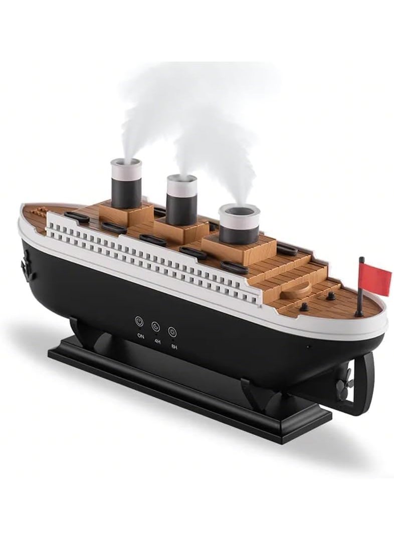 CBEX CBEX Diffuser Steamship Design Aromatherapy Essential Oil Diffuser Air FreshenerShip Aroma Diffuser Humidifier with 7 Lights and 2 Spray Modes for Home250ml Capacity  - Image 1