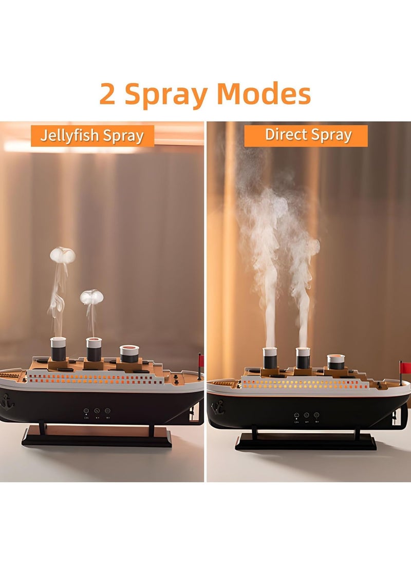 CBEX CBEX Diffuser Steamship Design Aromatherapy Essential Oil Diffuser Air FreshenerShip Aroma Diffuser Humidifier with 7 Lights and 2 Spray Modes for Home250ml Capacity  - Image 3