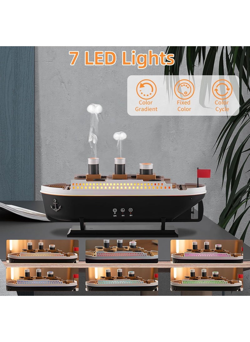 CBEX CBEX Diffuser Steamship Design Aromatherapy Essential Oil Diffuser Air FreshenerShip Aroma Diffuser Humidifier with 7 Lights and 2 Spray Modes for Home250ml Capacity  - Image 4
