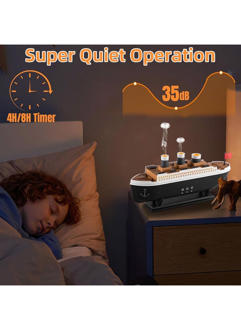 CBEX CBEX Diffuser Steamship Design Aromatherapy Essential Oil Diffuser Air FreshenerShip Aroma Diffuser Humidifier with 7 Lights and 2 Spray Modes for Home250ml Capacity  - Image 5