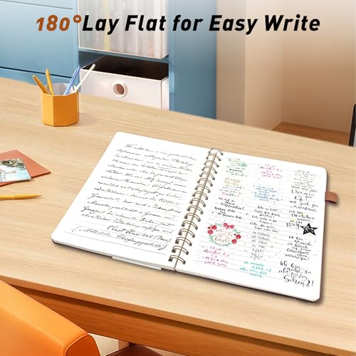 LEAGIM Lined Spiral Journal Notebook for Women & Men, College Ruled Hardcover Notebook for Work & Note Taking, Journals for Writing, 100 GSM, Business, School, 140 Pages, A5(5.8"x8.5") - Brown - Image 3