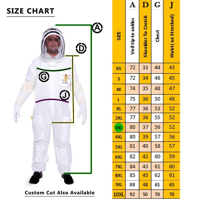 BEEATTIRE Ventilated Bee Suit with easy access veil 3 Layer Mesh Bee Protection New Light Weight Ultra Breeze Max Protection for Professional Beginner Beekeeper Full Beekeeping Costume (3XL) - Image 2