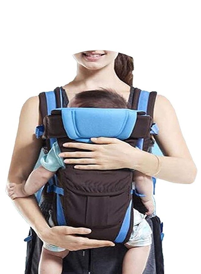 SKMODEL STYLISH Kid Adjustable Hands-Free 4-In-1 Baby Carrier Cum Kangaroo Bag With Comfortable Head Support & Buckle Straps For 0-18 Months Baby (Blue) - Image 3