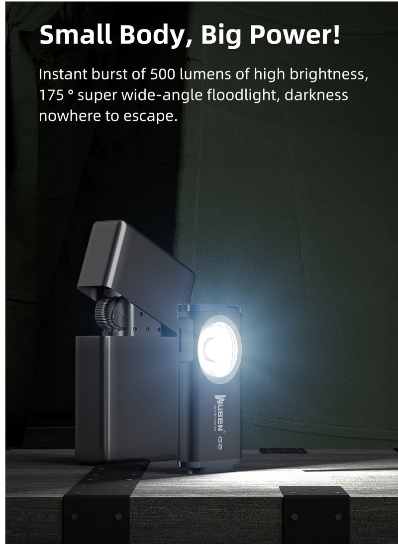 WUBEN - WUBEN G2 Mini Flashlight Keychain, Torch 500 Lumens Rechargeable Pocket 5 Modes Small Led EDC Keychain Brightest Flashlight Magnetic Hat Clip for Travel,Walking,Searching,Hiking,Emergency - Image 1