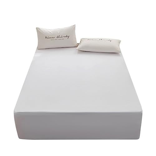 Rushrushlulu Bedding Queen Size Fitted Sheet Only- Bottom Mattress Fitted Sheet-Fits 15inches Deep Mattress Pocket -Soft and Microfibe-Shrinkage and Fade Resistantr-Easy Care-White - Image 1