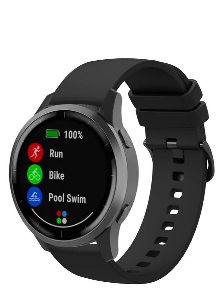 RaboS حزام بديل لساعة Amazfit GTR 3 Pro من السيليكون باللون الأسود  - Image 4