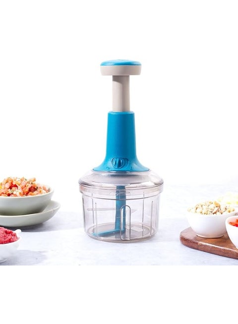 Wonderchef Glory Push Chopper – 800ml Vegetable & Fruit Chopper with 3 Stainless Steel Blades, Anti-Slip Base, Easy-Pull Handle – Compact Manual Food Processor with 1-Year Warranty