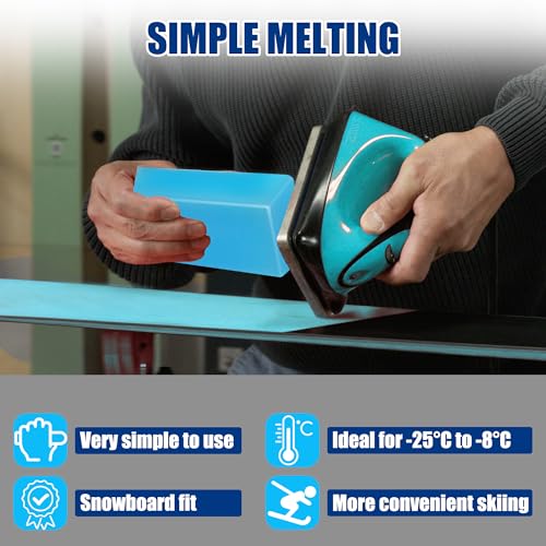 SFNSM Snowboard and Ski Wax, Ski and Snowboard Racing Wax Universal Snow Block Wax Snowboarding Wax for Protecting The Ski and Snowboard Accessories(2 Pack, Blue) - Image 2