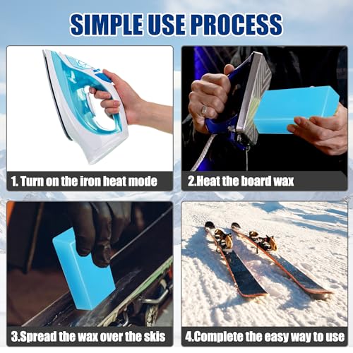 SFNSM Snowboard and Ski Wax, Ski and Snowboard Racing Wax Universal Snow Block Wax Snowboarding Wax for Protecting The Ski and Snowboard Accessories(2 Pack, Blue) - Image 4