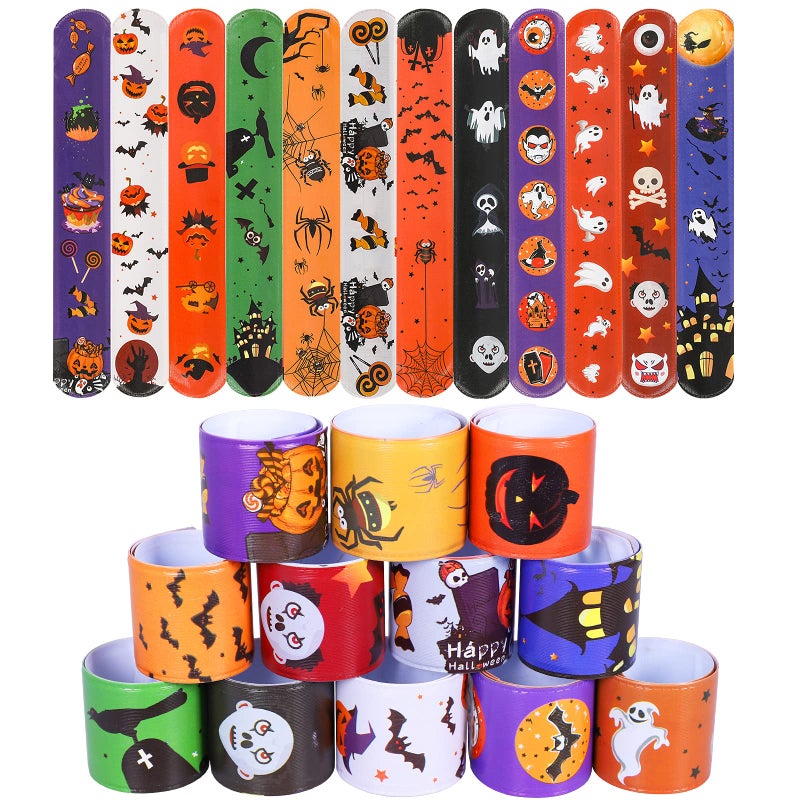 Max Fun 48pcs Halloween Slap Bracelets Party Favors Toys for Kids Party Favor Treat Bags Gifts Birthday Party (Halloween) - Image 5