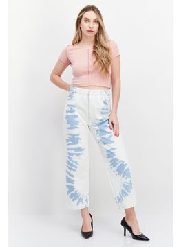 Women Straight Cropped  Wash Non-Stretchable Denim, White/Blue - pzsku/Z498DF02D844980E8164DZ/45/_/1726109156/03f61bad-5ff7-4043-8b0d-69bbf42a2bba