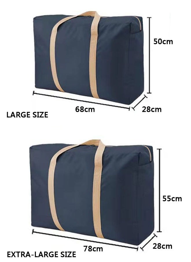 HAWAWA Extra Large Blue Duffel Storage Bag with Zipper and Handles Premium-Quality Waterproof Heavy Duty 600D Polyester Oxford Cloth Heavy Moving Bags for Clothes, Blankets, Comforter, Pillows Storage  - Image 2