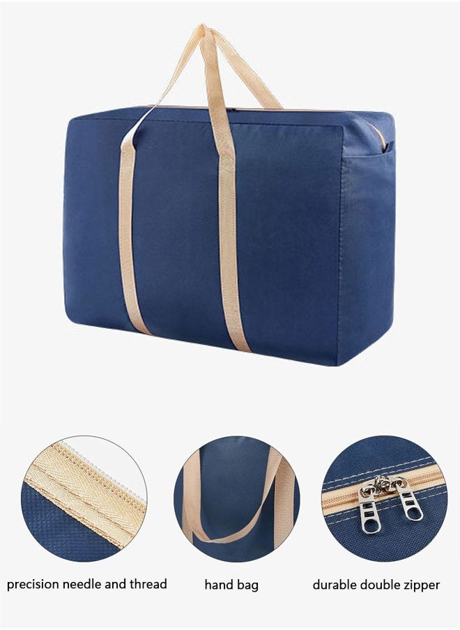 HAWAWA Extra Large Blue Duffel Storage Bag with Zipper and Handles Premium-Quality Waterproof Heavy Duty 600D Polyester Oxford Cloth Heavy Moving Bags for Clothes, Blankets, Comforter, Pillows Storage  - Image 4