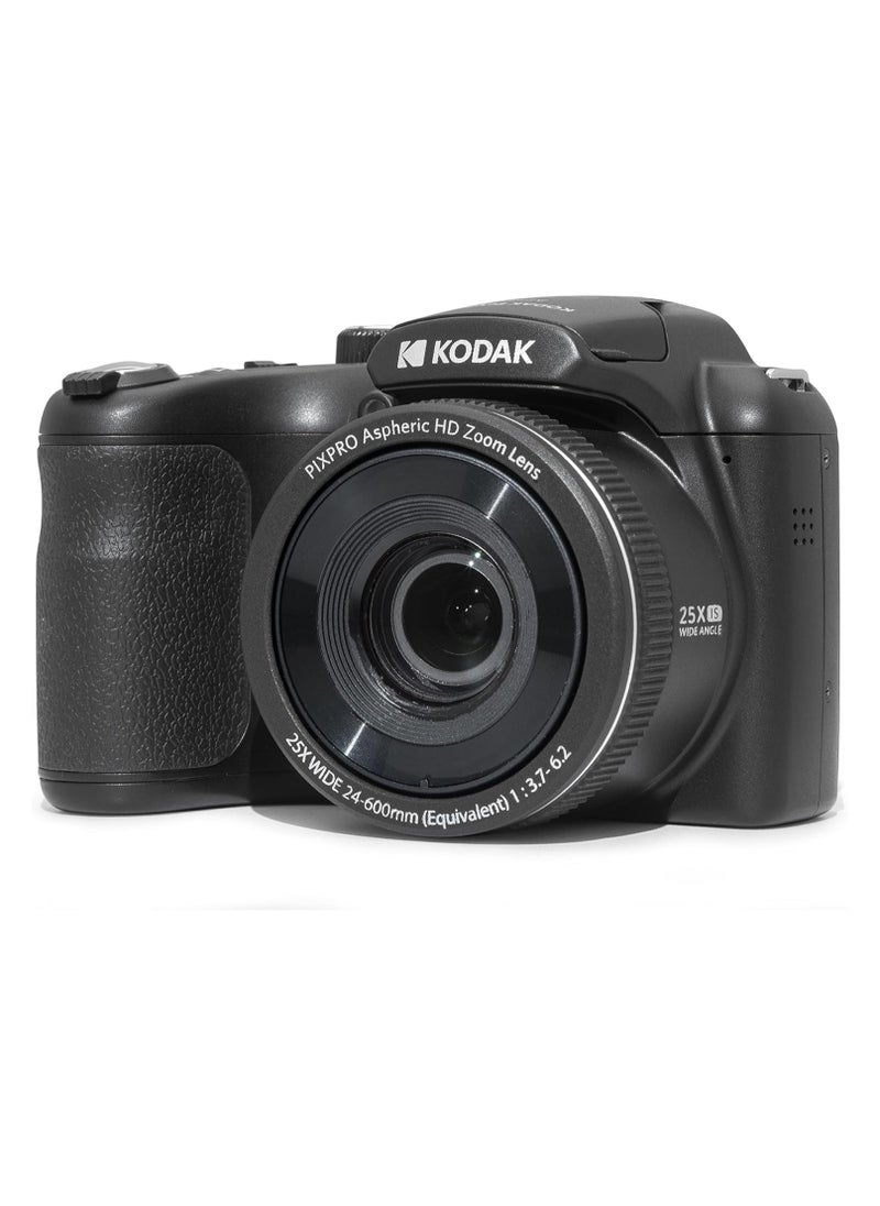 Kodak Co KODAK PIXPRO AZ255-BK 16MP Digital Camera 25X Optical Zoom 24mm Wide Angle Lens Optical Image Stabilization 1080P Full HD Video 3" LCD Vlogging Camera (Black)  - Image 1