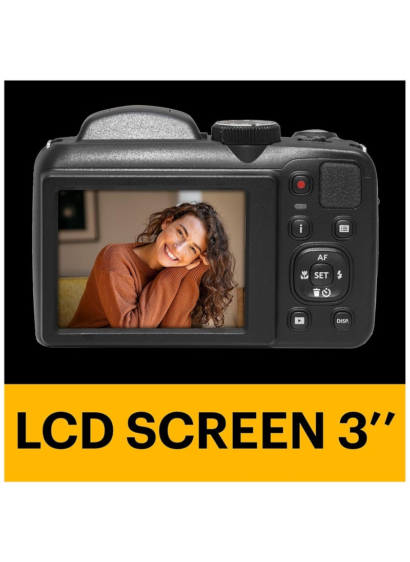 Kodak Co KODAK PIXPRO AZ255-BK 16MP Digital Camera 25X Optical Zoom 24mm Wide Angle Lens Optical Image Stabilization 1080P Full HD Video 3" LCD Vlogging Camera (Black)  - Image 5