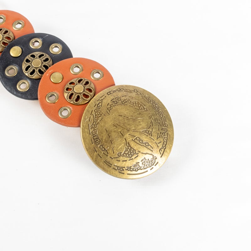 ذا بلاك بيرل اكسسوريز حزام جلد بني × أسود حريمي - Image 2