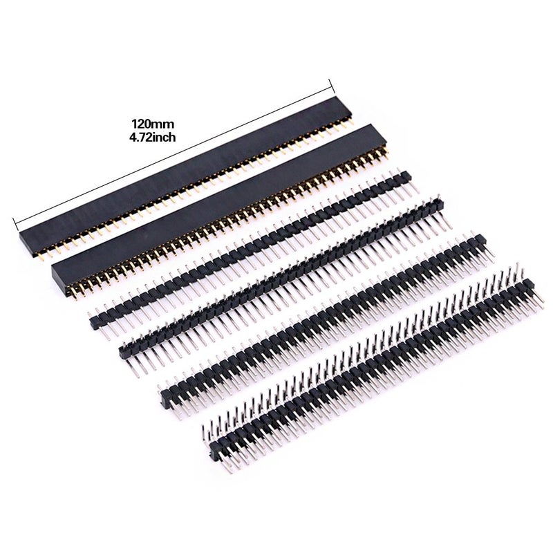 Glarks 112Pcs 2.54mm Male and Female Pin Header Connector Assortment Kit, 100pcs Stackable Shield Header and 12pcs Breakaway PCB Board Pin Header for Arduino Prototype Shield - Image 4