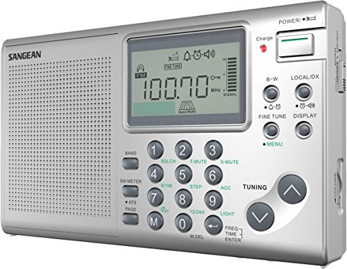 Sangean ATS-405 FM-Stereo/AM/Short Wave World Band Receiver, Silver - Image 1