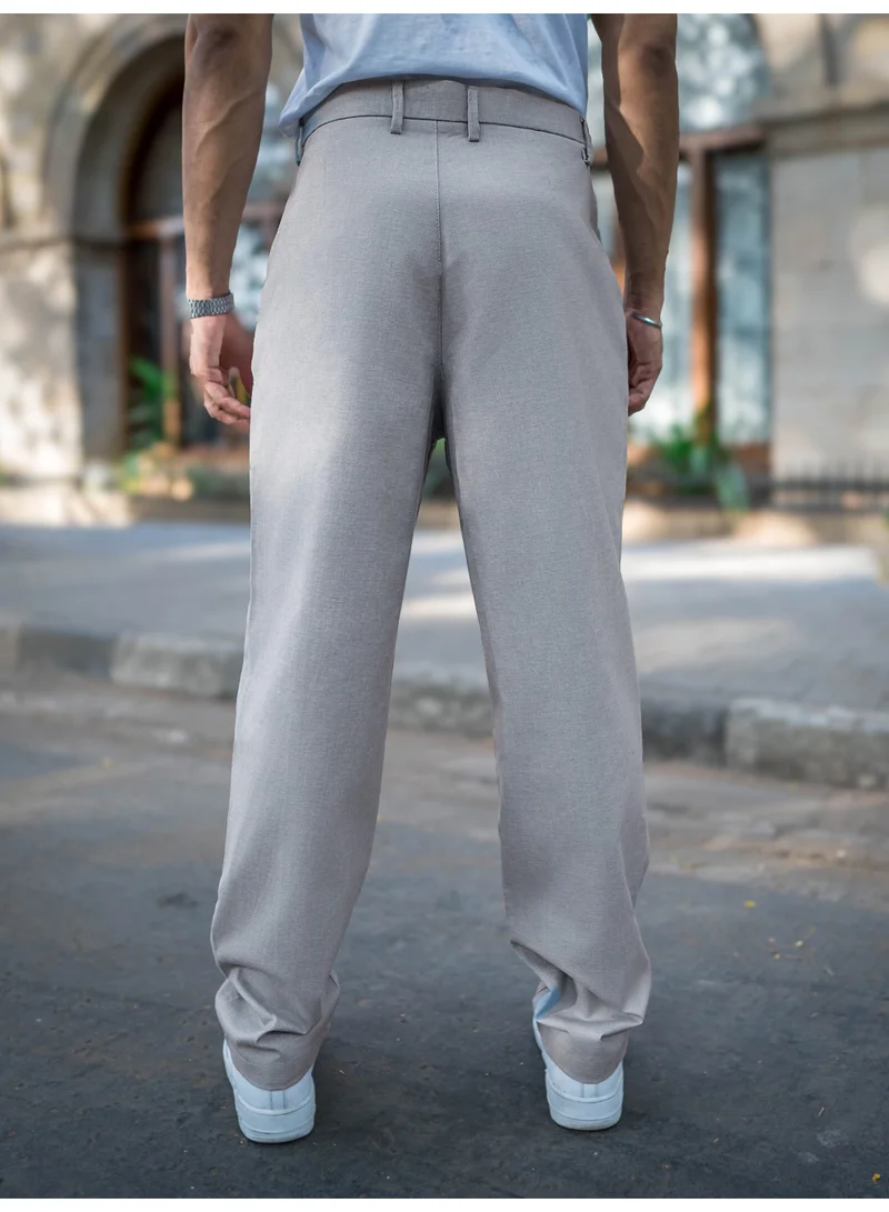 Maniac  Maniac Solid SkyBlue Woven Fabric Korean Fit Trouser for Men | Best Price UAE