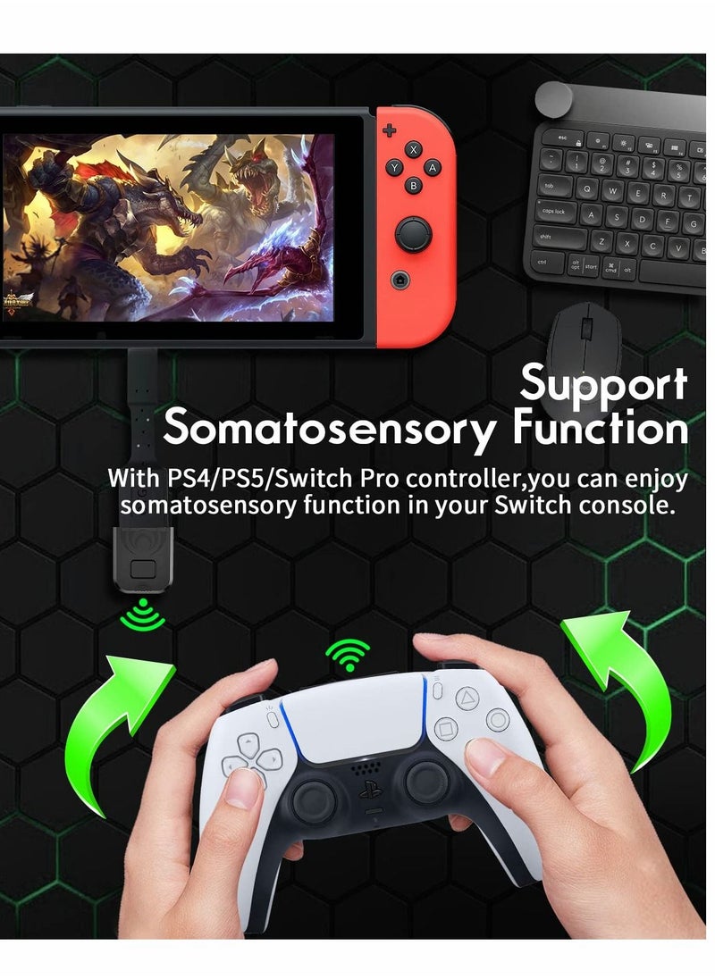 SYOSI - Bluetooth Controller Adapter for PS4/ PS5/ Switch Pro Controller, Wireless Controller Adapter Compatible with Switch/ Switch Lite/ Windows PC/ Android TV Box/ Steam (Include a Type-c OTG Cable) - Image 1