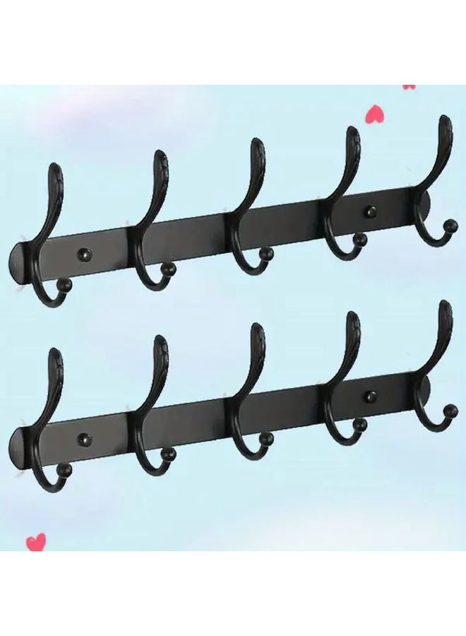 Silvery Stainless Steel Wall Hooks 2pcs Load Bearing For Kitchen Bathroom - Image 2