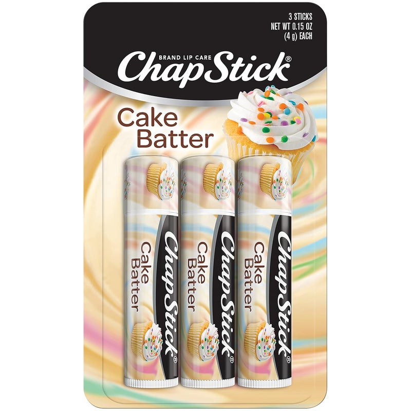 chapstick ChapStick Classic Skin Protectant Flavored Lip Balm Tube Limited Edition 015 Ounce Each Cake Batter Flavor 1 Blister Packs of 3 Sticks - Image 1