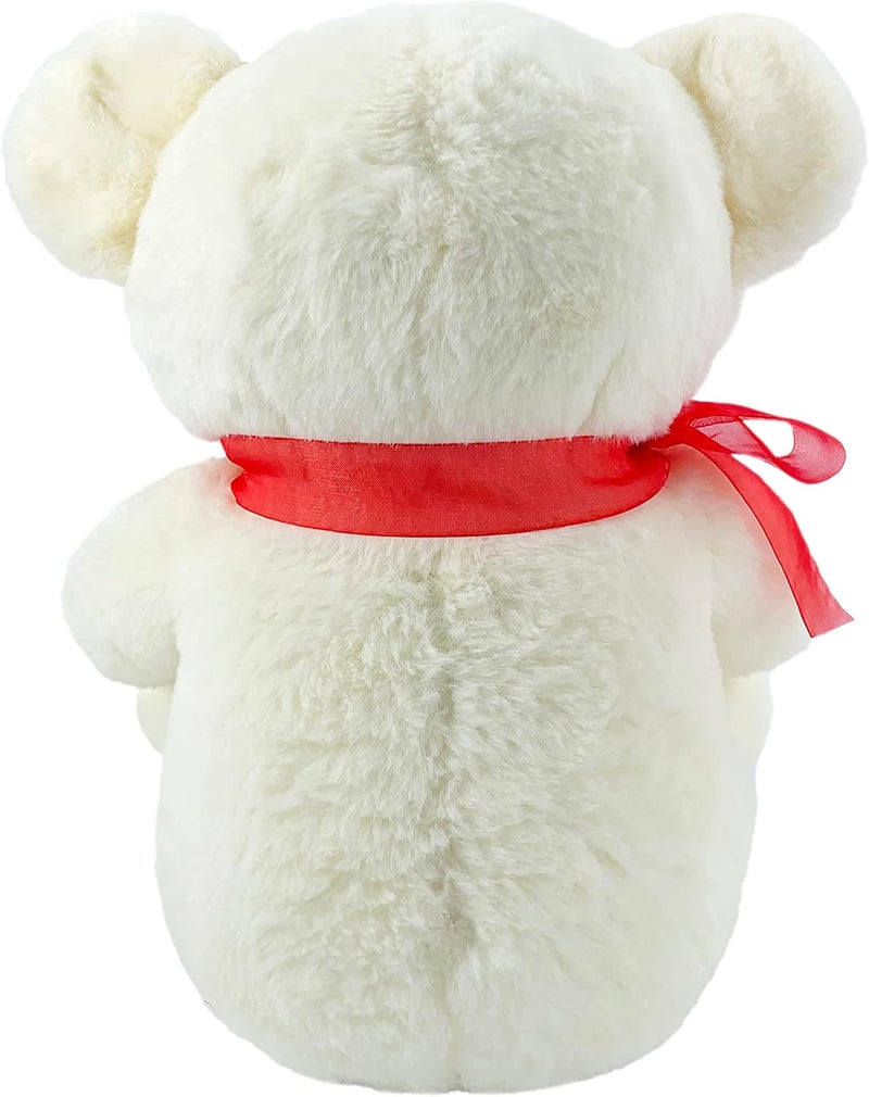 Party Magic Bear with Sequins Heart Cream 31cm - Image 3