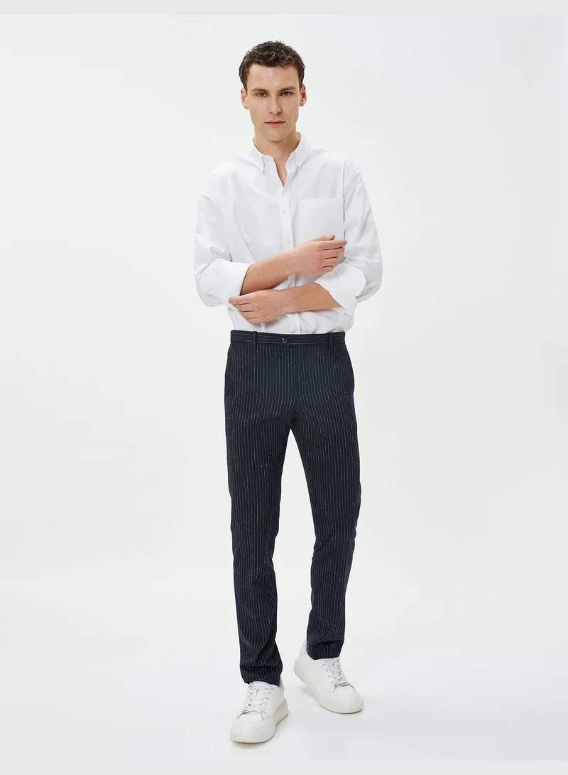 KOTON Basic Shirt Classic Neck Pocket Detail Cotton