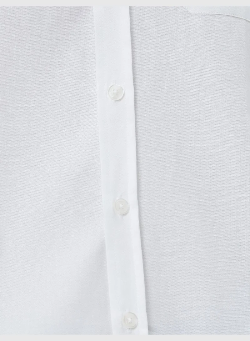 KOTON Basic Shirt Classic Neck Pocket Detail Cotton