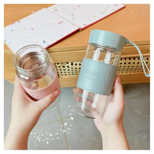 Wosta Leakproof Glass Water Bottle with Stainless Steel Infuser Glass Tea Infuser Bottle with Strainer and Neoprene Sleeve for Loose Leaf Tea, Cold Brew Coffee. (A - GREY, 480ML) - Image 4