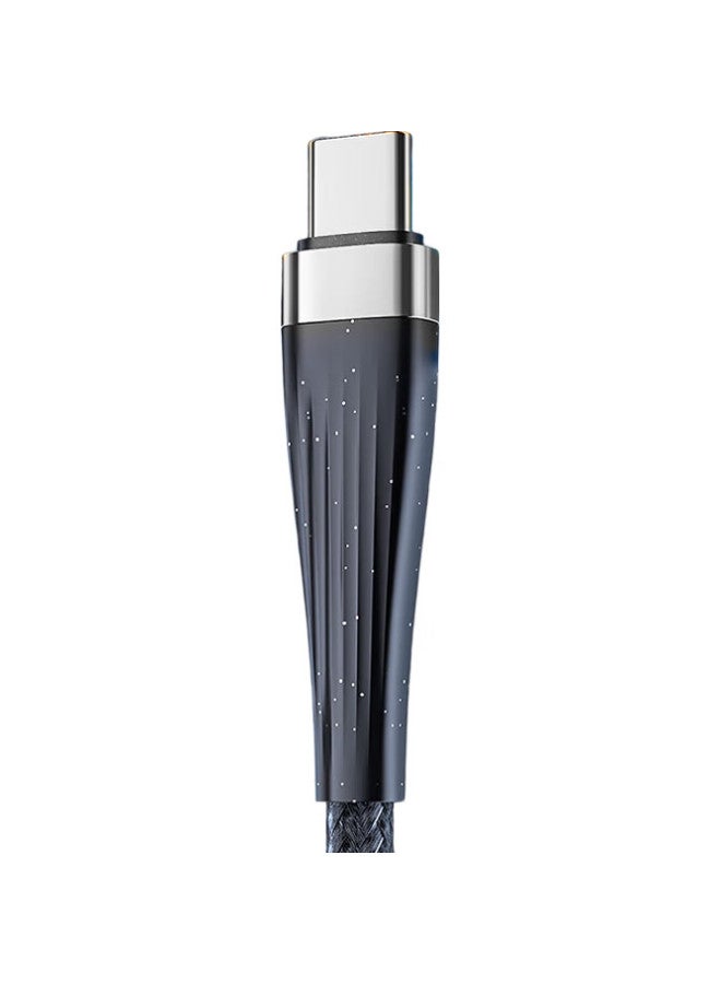 Lenvog Lanwogang 100W Three-In Data Cable, Charging Cable, 6A Super Fast Charging, Compatible With Apple Iphone/Huawei/Xiaomi/Honor Phones, Universal, 2 Meters, Black And Gold - Image 3