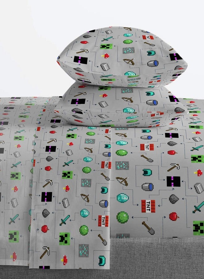 جاي فرانكو طقم سرير كامل من 5 قطع من جاي فرانكو ماينكرافت مونستر هانترز - يتضمن لحافًا قابلًا للعكس وطقم ملاءات - يتميز الطقم بشخصية كريبر - مصنوع من ألياف دقيقة فائقة النعومة ومقاومة للبهتان (منتج ماينكرافت رسمي) - Image 5