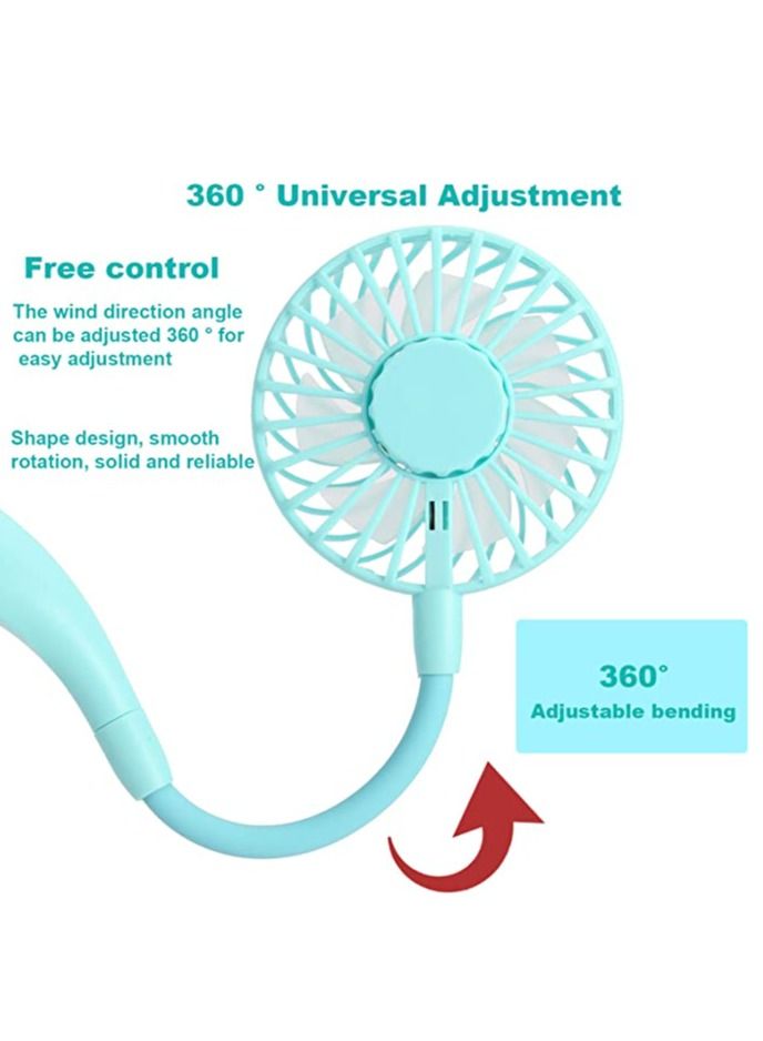 Generic Hands Free Neck Band Hanging USB Rechargeable Dual Fan Mini Air Cooler For Summer - Image 3