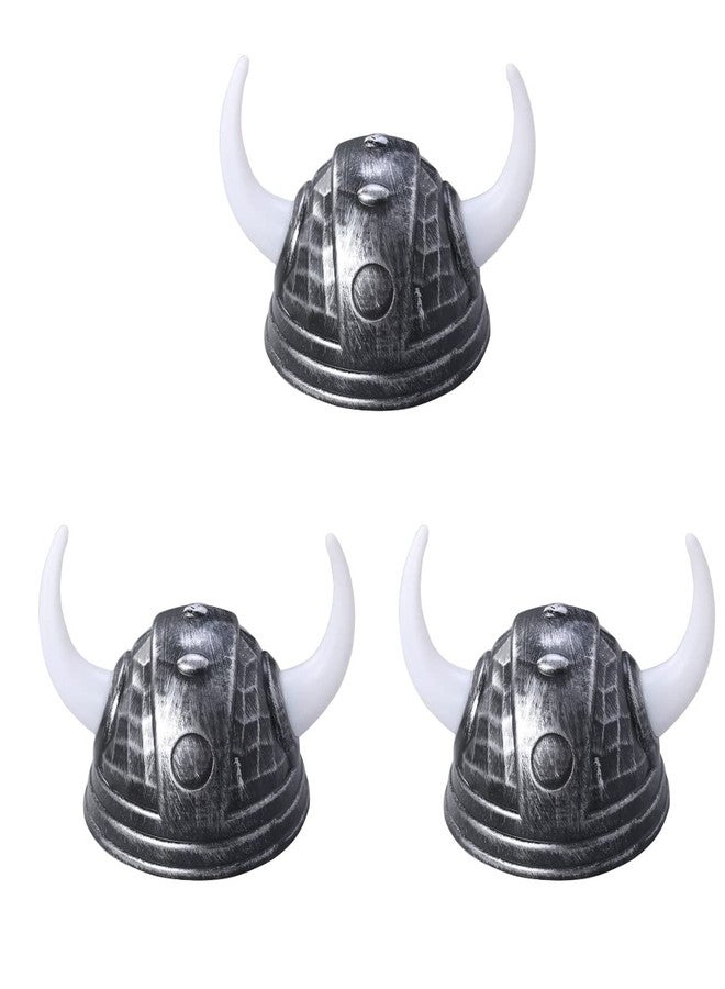 Amosfun Viking Helmet Hat - 3pcs Middle Ages Medieval Viking Age Horned Helmet Costume Party Accessory Ox Horns Hat - Black, Plastic, 20.2 x 19 x 12.5 cm - Image 1