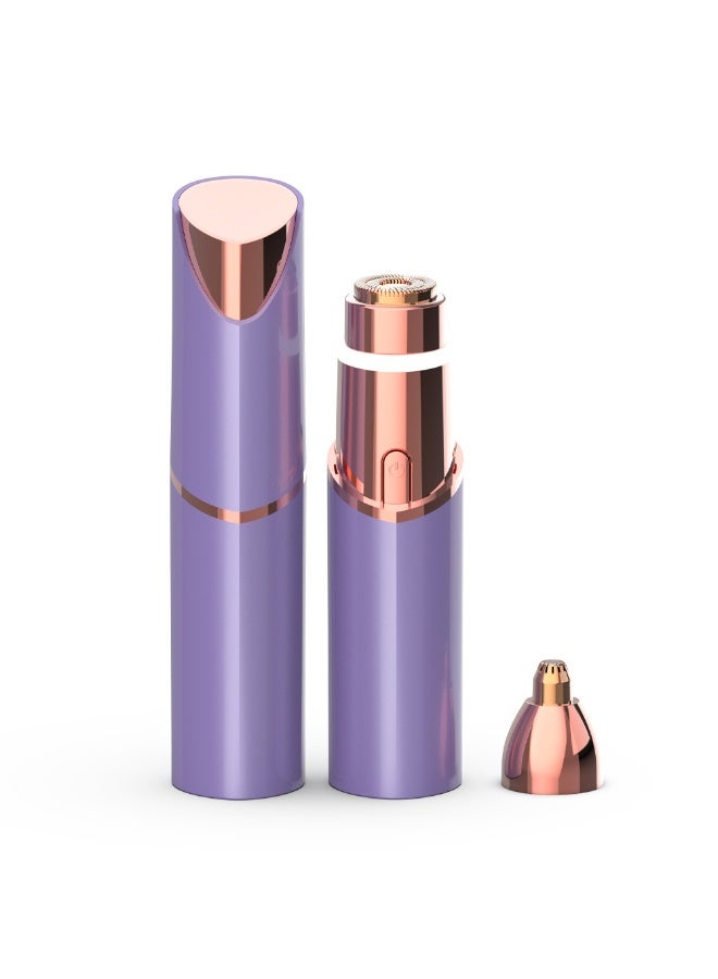 ماكينة حلاقة محمولة بتصميم أحمر الشفاه | جهاز إزالة شعر الوجه وتشذيب الحواجب 2 في 1 | أداة تجميل كهربائية مع رأس شفرة قابل للغسل - Image 1