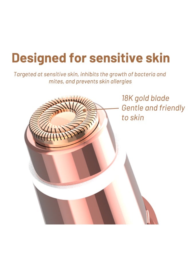 ماكينة حلاقة محمولة بتصميم أحمر الشفاه | جهاز إزالة شعر الوجه وتشذيب الحواجب 2 في 1 | أداة تجميل كهربائية مع رأس شفرة قابل للغسل - Image 2