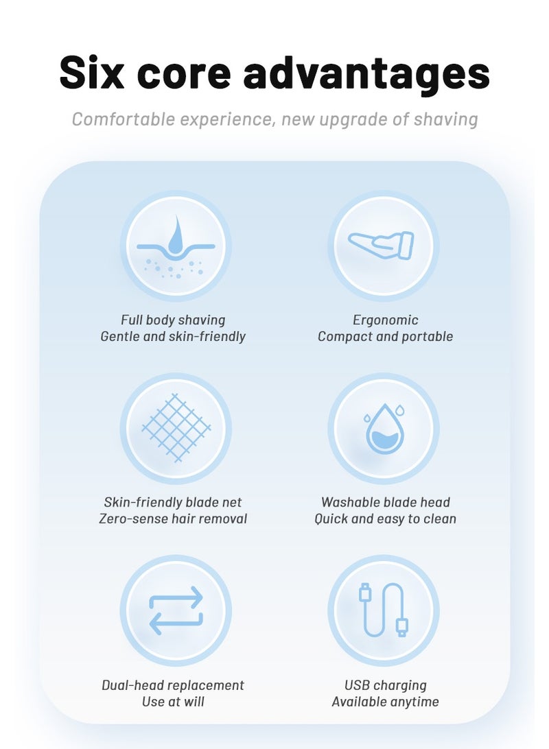 ماكينة حلاقة محمولة بتصميم أحمر الشفاه | جهاز إزالة شعر الوجه وتشذيب الحواجب 2 في 1 | أداة تجميل كهربائية مع رأس شفرة قابل للغسل - Image 3