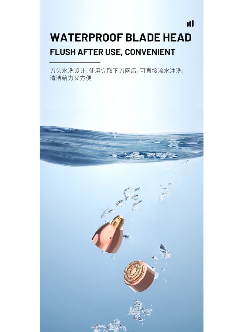 ماكينة حلاقة محمولة بتصميم أحمر الشفاه | جهاز إزالة شعر الوجه وتشذيب الحواجب 2 في 1 | أداة تجميل كهربائية مع رأس شفرة قابل للغسل - Image 4