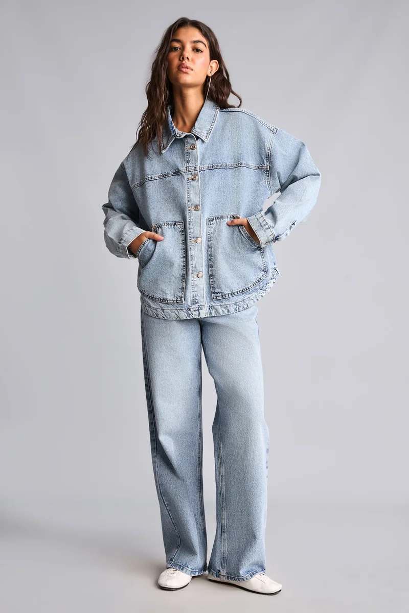 Defacto  100% Cotton Oversize Denim Jacket for Women | Best Price UAE
