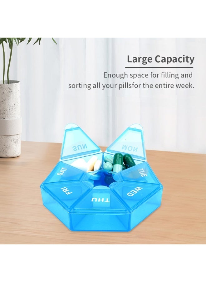 Weekly Pill Organizer – 7-Day Pill Case Travel Organizer – Small, Cute & Portable Pill Box for Medication, Vitamins, Supplements – Travel-Friendly Pill Container & Dispenser for Daily Use - Image 5