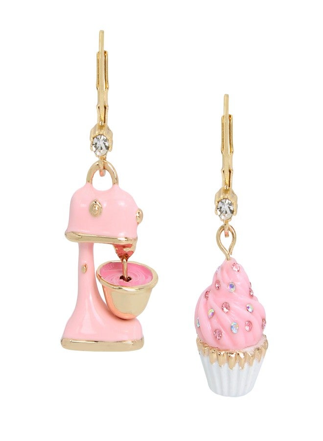 Betsey Johnson Womens Cupcake Mismatch Drop Earrings - Image 1