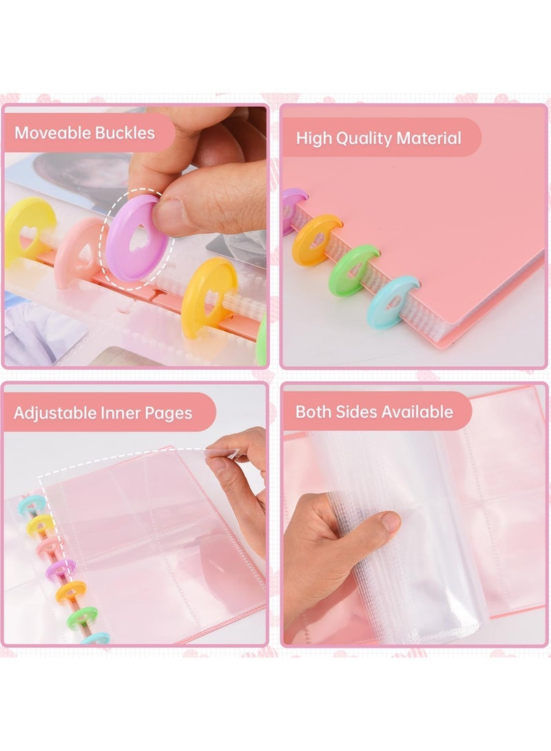 سينران بطاقة فوتوغرافية متعددة الأغراض ملزمة 4 شبكة - 30 صفحة120 جيوب ألبوم غطاء PP فضفاض الأوراق لتخزين بطاقة بولارويد / أيدول / بطاقة عمل - Image 4