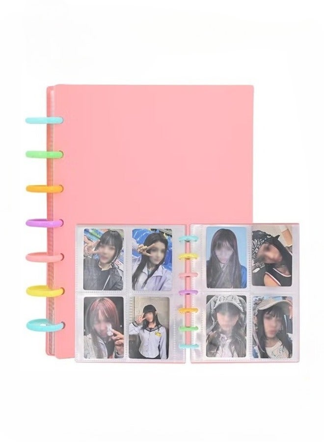 سينران بطاقة فوتوغرافية متعددة الأغراض ملزمة 4 شبكة - 30 صفحة120 جيوب ألبوم غطاء PP فضفاض الأوراق لتخزين بطاقة بولارويد / أيدول / بطاقة عمل - Image 1