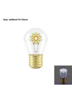 Edison Cartoon Shape Light Bulb LED Charging Light Bulb Color Fun Decorative Lamp Portable Night Light-Color:Daisy-blue+orange-Size:68*112mm