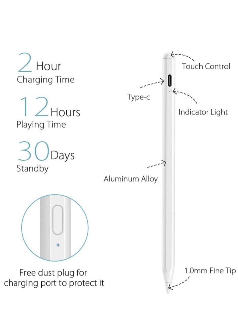 ELTRAZONE - Stylus Pen for Apple iPad, Pencil Styluses Compatible with iPad 2/3/4/5/6/7/8/9/10 Generation Pro 9.7/10.5/11/12.9 Air 1/2/3/4/5 Mini 1/2/3/4/5/6 Alternative Drawing Smart Stylist for Touch Screens - Image 1