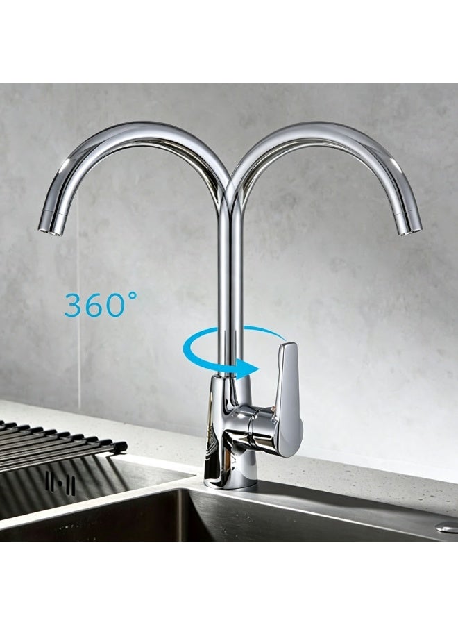 CM 90218 MISCCRM kitchen faucet fix with swivel spout chrome finish - Image 3