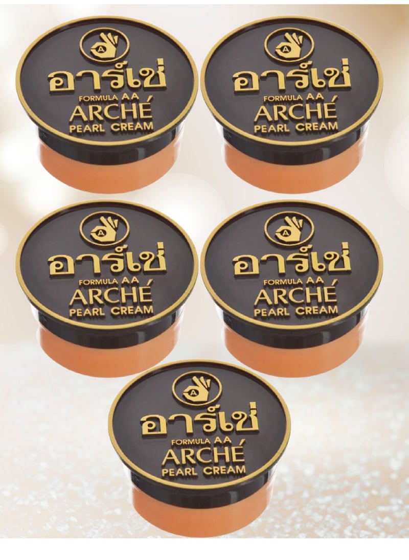 Arche 5 Pieces Skin lightening cream 5 Grams 3 in 1 with Multiple Properties Including Covering Black Spots On The Face Sun Protection Softening The Skin Cream Before Makeup  - Image 1