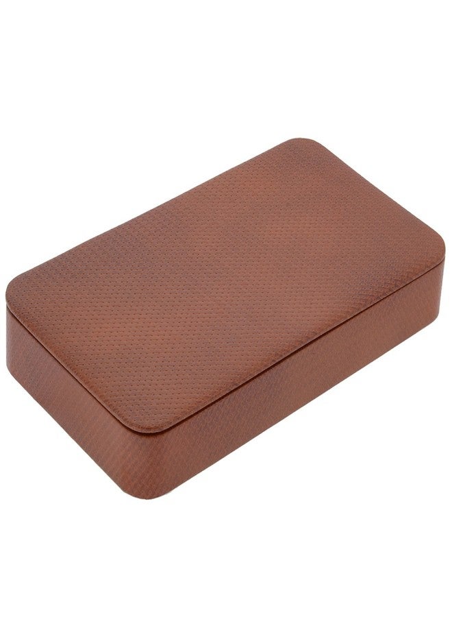 Leatherman Genuine Leather Compact Gents Tray – Tan | Valet Tray Organizer for Keys, Wallet, Watch & Glasses | Magnetic Lock | Desk & Bedside Organizer (33 x 18 x 4.5 cm) - Image 2